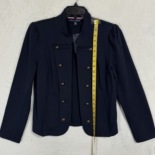 NEW Tommy Hilfiger Knit Marled Band Jacket Size XL Sky Captain Military Sailor - Picture 9 of 13