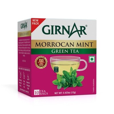 Girnar Green Tea With Morrocan Mint(10 Tea Bags), 12 Grams