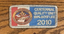 Boy Scout 2010 Centennial Quality Unit 100% Boy’s Life Silver Border Mint Patch