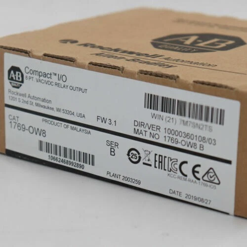 New Sealed AB 1769-OW8 /B CompactLogix Relay Output Module 1769OW8 US Free Tax - Image 2 of 2