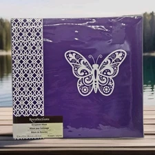20 Top Loading Layout  12"x12" Scrapbook Book  Purple "Butterfly"