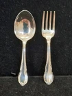 Vintage Lunt Sterling Baby Spoon & Fork Set, Vintage 1940s, Modern Victorian