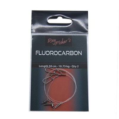 Roy Fishers Fluorocarbon Vorfach mit Wirbel und Karabiner Raubfischvorfach