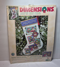 Dimensions 2001 Counted Cross Stitch Kit Snowmen Snapshots Stocking 16"