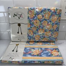 Vintage Croscill Fiesta Queen Flat & Fitted S...