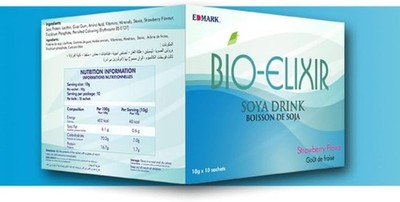 EDMARK Bio-Elixir Natural HGH Releaser SOYA Drink 10-Sachet Strawberry Flavored