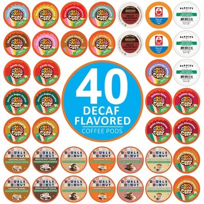 Flavored Decaf Coffee Pods Variety Pack Compatible with Keurig K Cups Brewers...