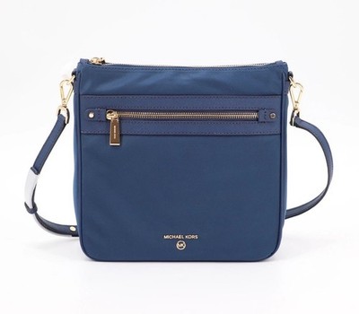 Michael Kors Jet Set Charm North South Nylon Crossbody Bag Denim NWT Authentic