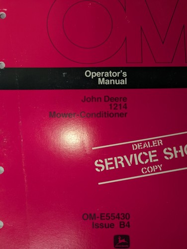 JOHN DEERE 1214 Cortacésped Acondicionador MANUAL DE OPERADOR OM-E55430 Edición B4 ENVÍO GRATUITO - Imagen 3 de 9