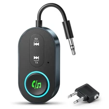 2025 Upgraded Bluetooth 5.3 Transmitter, 2-in-1 Airplane Bluetooth Adapter