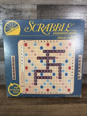 Scrabble Crossword Game / Deluxe Edition With Turntable / 1982 / MISSING ONE G