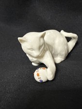 Lenox China Jewels Cat Figurine with Jeweled Ball 1991 Made in USA H3