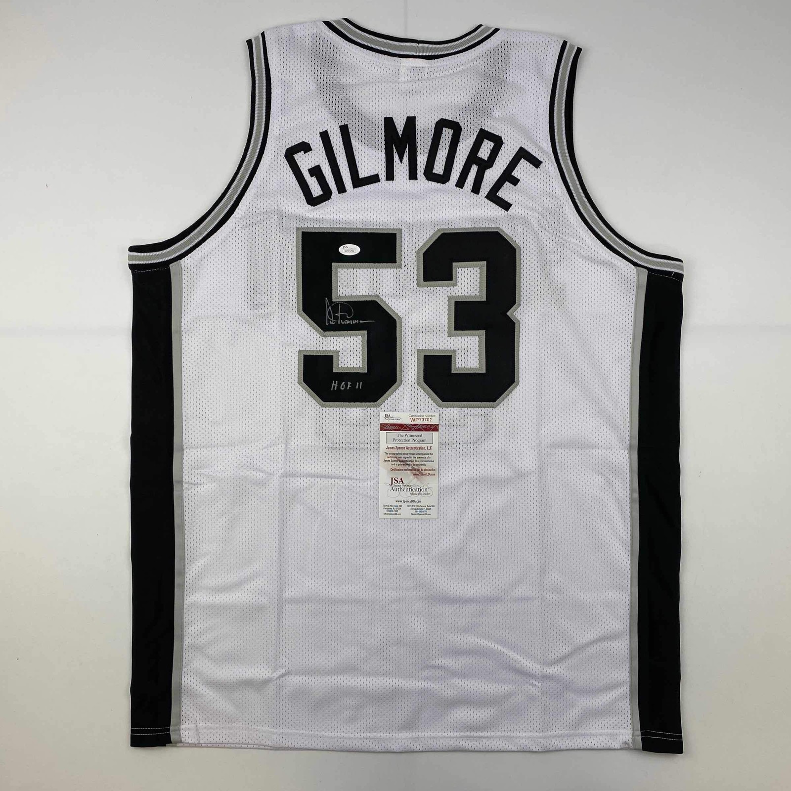 Artis Gilmore Autographed Signed San Antonio Spurs / HOF 11 San Antonio White Jersey JSA COA 