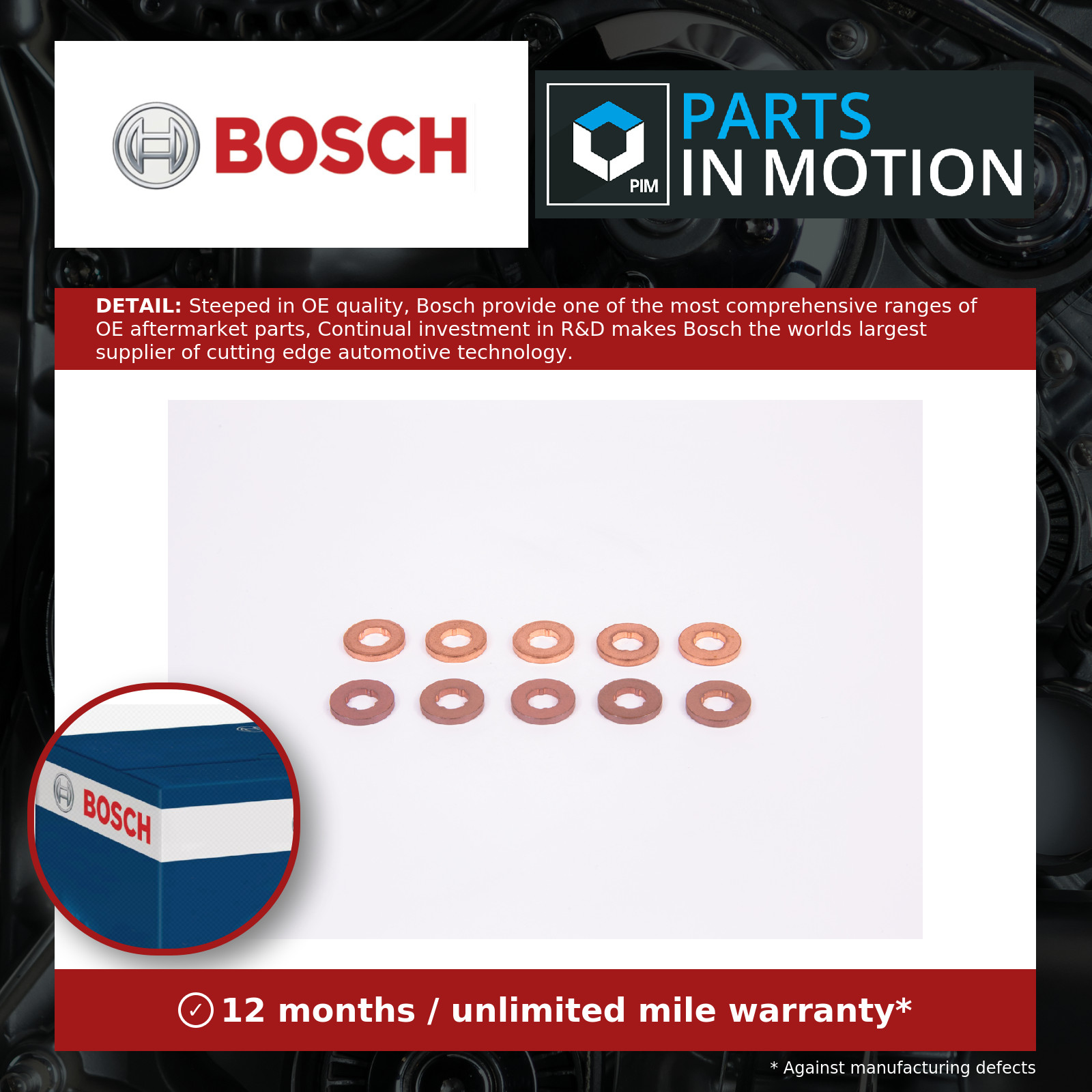 Genuine Bosch Peugeot 508 SW I / SW II 1.5 / 1.6 Common Rail Injector Washers - Image 11