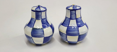 Mackenzie Childs Royal Check Salt & Pepper Shakers