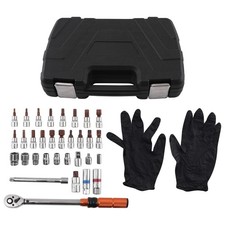 Clé Dynamométrique 3/8" 5-60Nm avec Rallonge Embouts Douilles Kit Complet