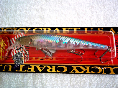 LOT OF-2-LUCKY CRAFT SLENDER POINTER 112MR /4-3/8'' & 1/2OZ ZEBRA MS GHOST MINNOW