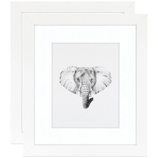 ArtToFrames 6x8 Inch White Picture Frame 2-Pack 1.25 inch Custom MDF with