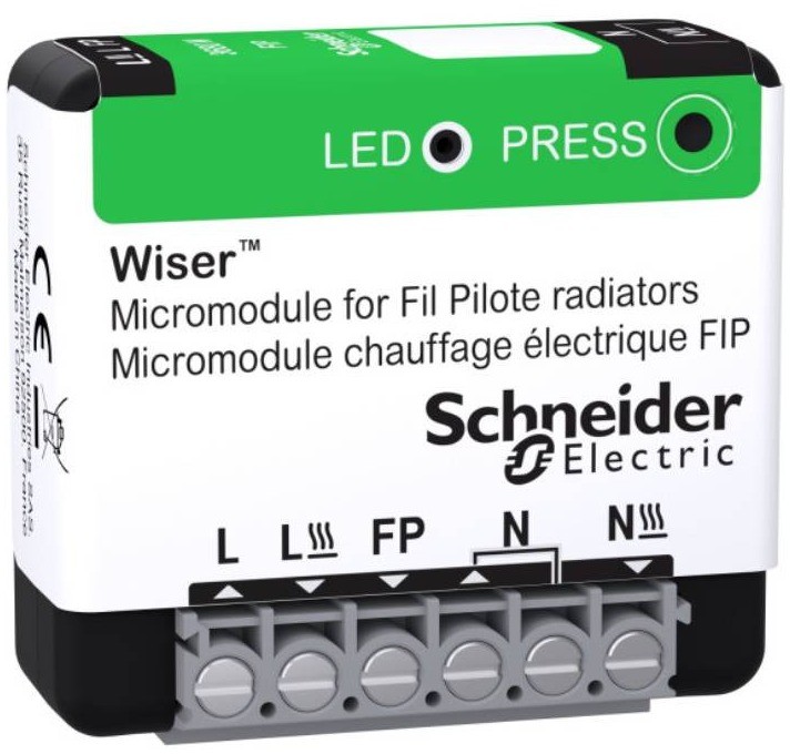 Schneider Wiser fil pilote Zigbee module connecté radiateur électrique