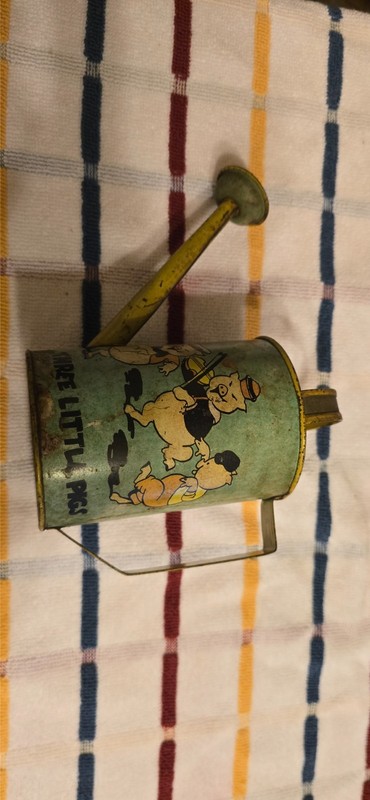 Vintage 1930s walt disney 3 little pigs watering can
