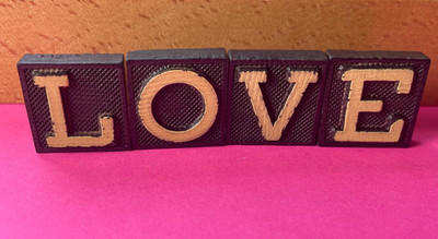LOVE - Vintage Anagram Tiles Funky Crafting Desk Art Magnet Upcycle Decor