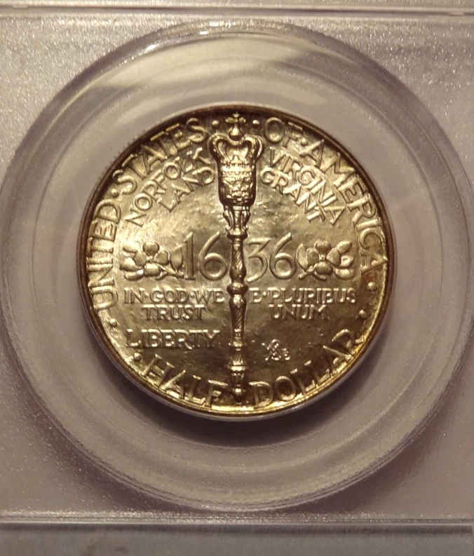 1936 NORFOLK COMMEMORATIVE HALF DOLLAR, PCGS MS 66, CAC APPROVED !, NICE TONING! - Image 2 of 3