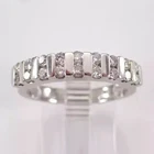 14K White Gold Plated 1.30Ct Round Cut Simulated Diamond Anniversary Band Ring