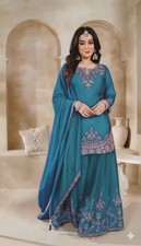 Designer Indian Pakistani top plazzo Bollywood Dress Party Wear Suit wedding