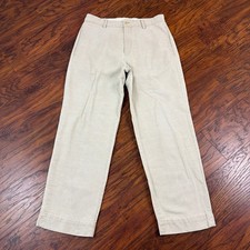 VINTAGE Banana Republic Pants Mens 33 Off White Linen Blend Straight Leg Emerson