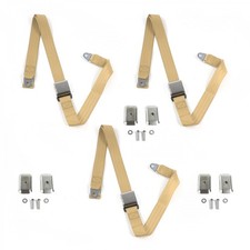 Chevy Truck 1973 - 1987 Airplane 2pt Tan Lap Bench Blt Kit Wbkts 3 Belts Chevy Truck 1973 - 1987 Airplane 2pt Tan Lap Bench Blt Kit Wbkts 3 Belts