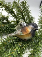 OLD WORLD CHRISTMAS Ornament BLACK CAPPED CHICKADEE 2019  3.75" NO TAG