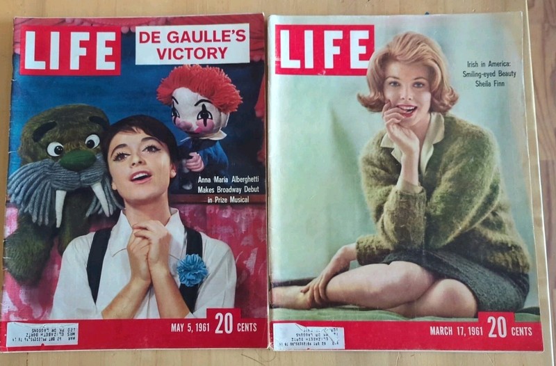 LIFE MAGAZINE 1961 Lot Of 2 De gulles Victory Sheila Finn 