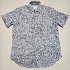 Robert Graham Slimming Short Sleeve Button Front Shirt Men Medium Geometric