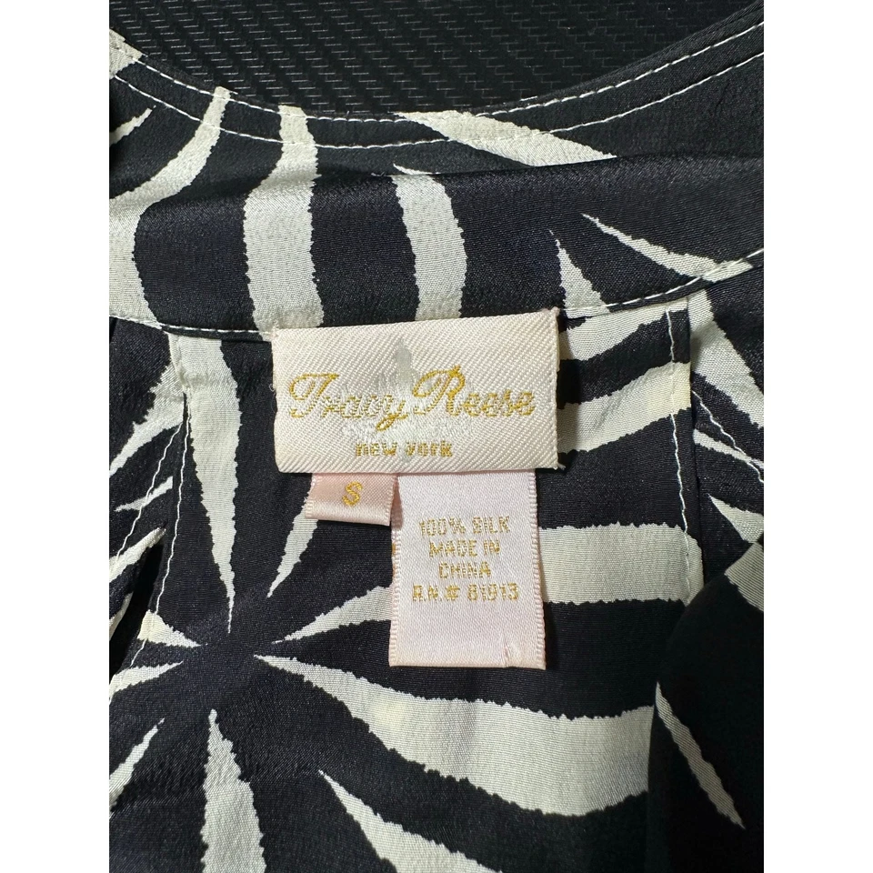 Vestido retro vintage de seda Tracy Reese New York talla pequeña estampado geométrico Foto 3 de 4