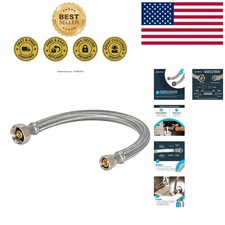 12'' Braided Faucet Connector - 1/2'' FIP x 3/8'' Compression, High PSI