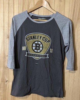 Boston Bruins Wright & Ditson 3/4 Sleeve Shirt Girls Medium Stanley Cup 2011