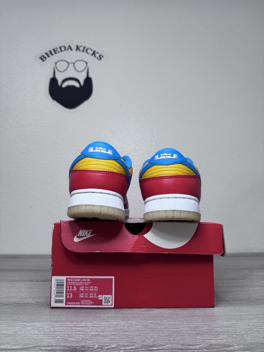 Size 11.5 - Nike Dunk Low x LeBron James x Fruity Pebbles Red for