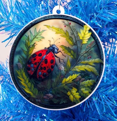 LADY BUG Themed Christmas Ornament NEW