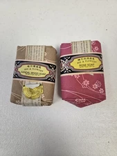Vintage Set of 2 Chinese Bee & Flower Soap Bar Rose Sandal Wood