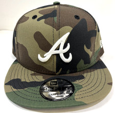 Atlanta Braves MLB NE COTTON Basic Snapback Hat~Woodland Camo