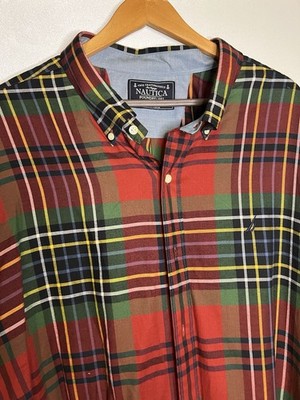 NAUTICA - True Craftsmanship 3XLT Mens Multi Color Plaid Long Sleeve Shirt