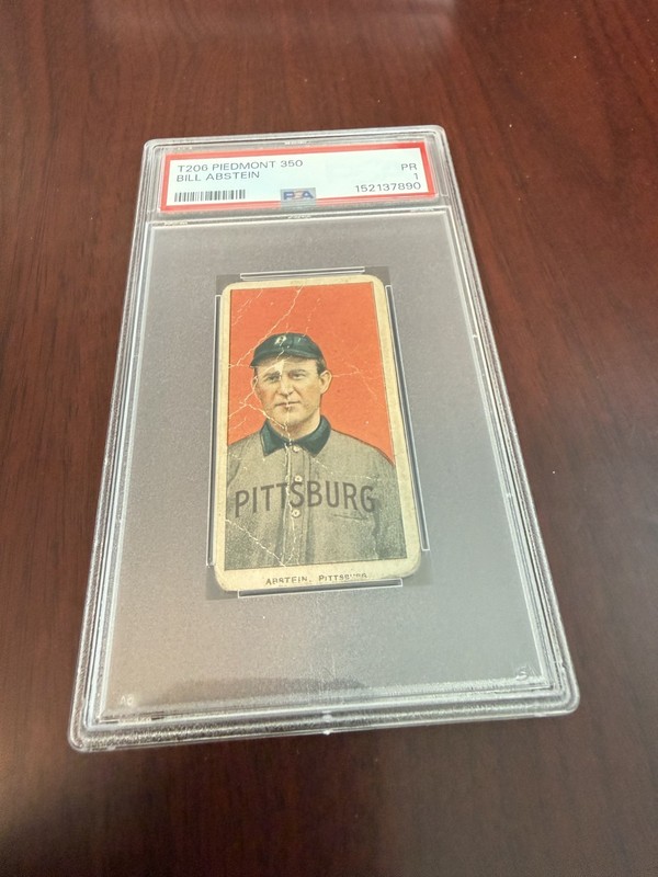 1909-11 T206 Piedmont 350 Bill Abstein Rookie Card. PSA 1