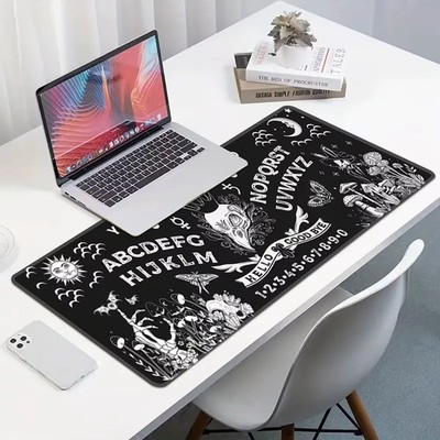Ouija/Spirit Board Desk Mat Black White Gothic Gaming Keyboard Mat 11.8  x 23.