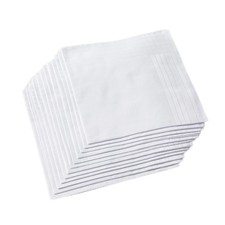 Men's Pure White 100 Cotton Handkerchief 12