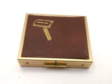 Vintage Gillette Razor Set Small Gold Toned Travel Case 1950s 60s