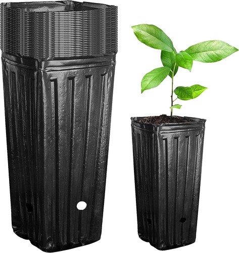 Vaso Rotondo Eclipse Con Sottovaso - The HC Companies - 20 Cm, Pietra, Leggero E Resistente Ai Raggi UV, Con Fori Di Drenaggio Per Piante E Fiori