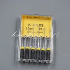 Dental Root Canal Endo File K-FILES 25mm Stainless Steel REAMERS 06-80# 15-40#