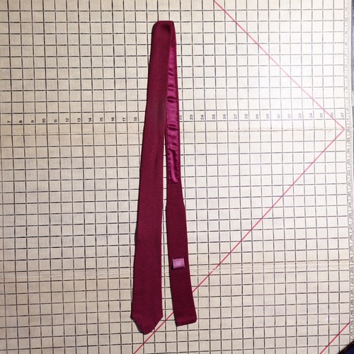 Vintage Lands End 100% Silk Knit Neck Tie Red Made in USA 56” - Picture 2 of 3