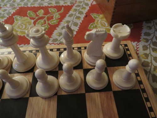 Vintage Allan Troy Schachset-Uhlig Knochenset mit modernem Brett-Ed #2 2/3 #U-1 - Bild 6 von 11