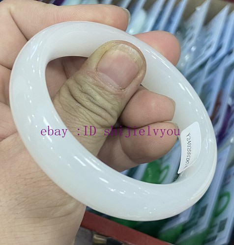Certified Natural Afghanistan White Jade Gemstone Bangle Bracelet 56-66mm - Picture 6 of 6